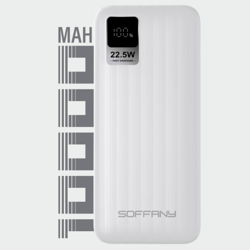 AG03-001 10.000 mAh P.Bank 22.5W / 2 Type-C + 1 USB Çıkışlı Beyaz