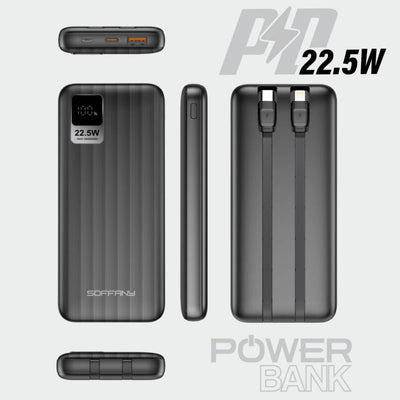 AG03-002 10.000 mAh P.Bank 22.5W / 2 Type-C + 1 USB Çıkışlı Siyah