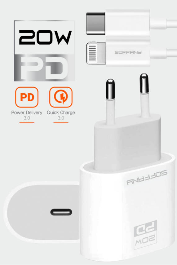 SY-220 20W PD Lightning  Şarj & Data Kablosu