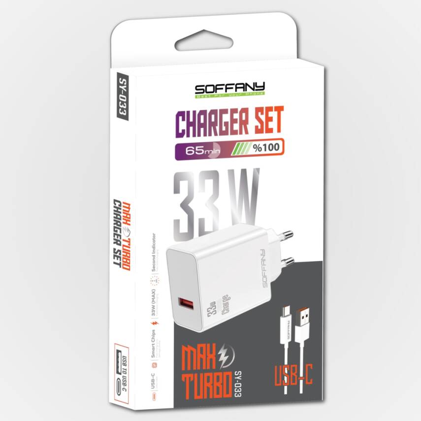 SY-033 33W TURBO USB-C Şarj & Data Kablosu