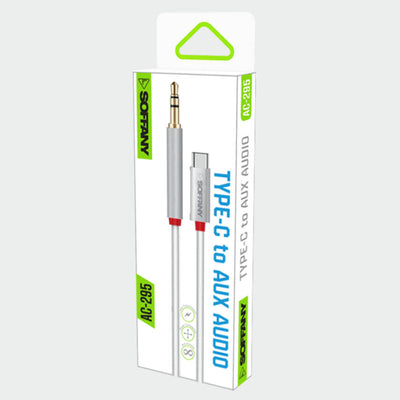 AC-295-001 3.5 mm Jack AUX to Type-C Ses Kablosu Beyaz