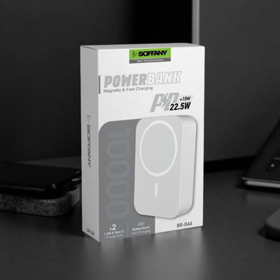 BR-044 10.000 mAh Magsafe  P.Bank  Type-C + USB Giriş-Çıkış Hızlı Şarj