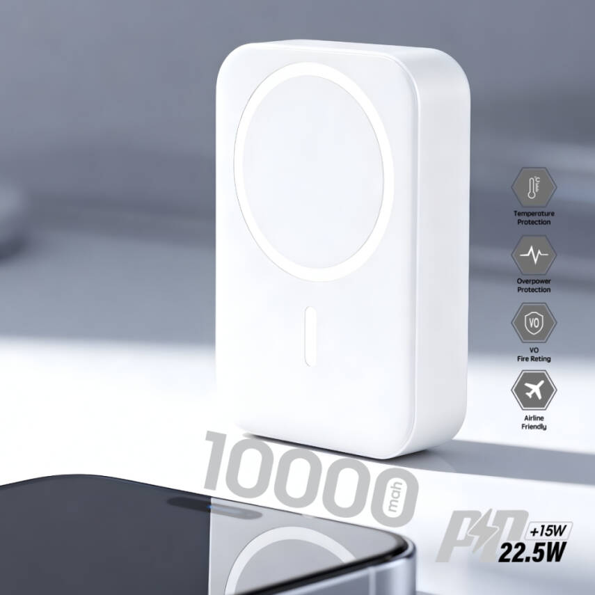 BR-044 10.000 mAh Magsafe  P.Bank  Type-C + USB Giriş-Çıkış Hızlı Şarj
