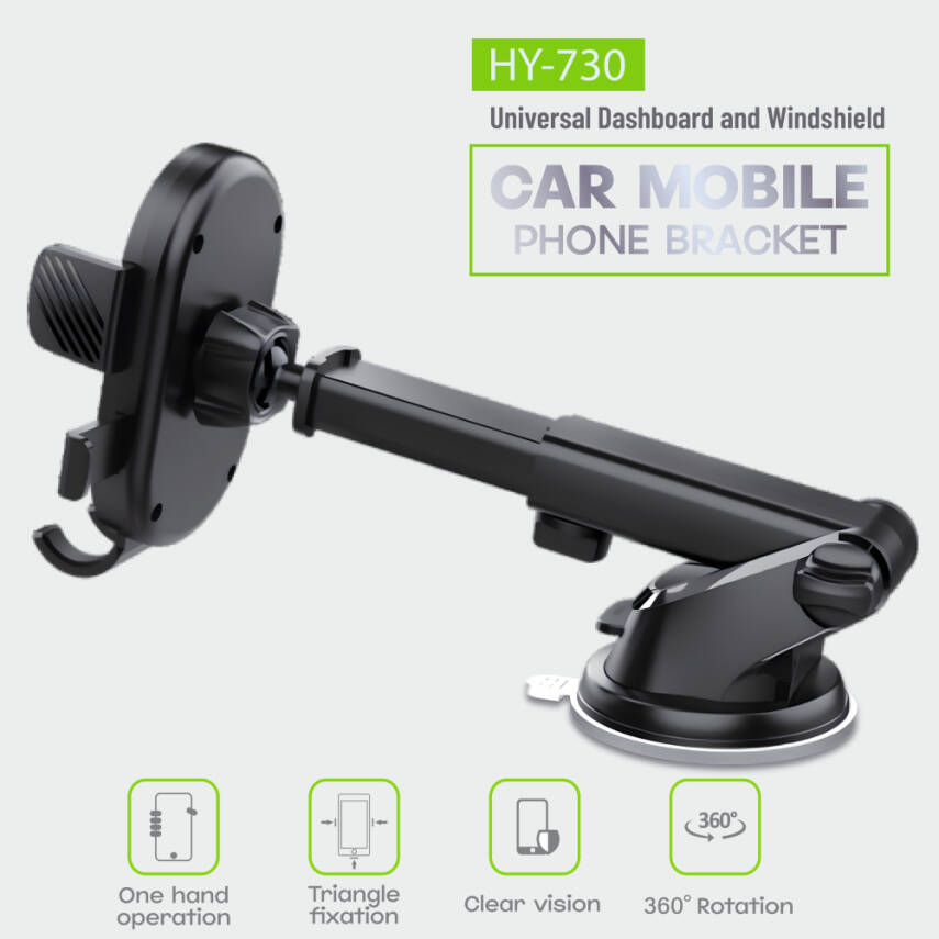 HY-730 360° Ekstra Güçlü Vantuzlu Araç İçi Telefon Tutucu