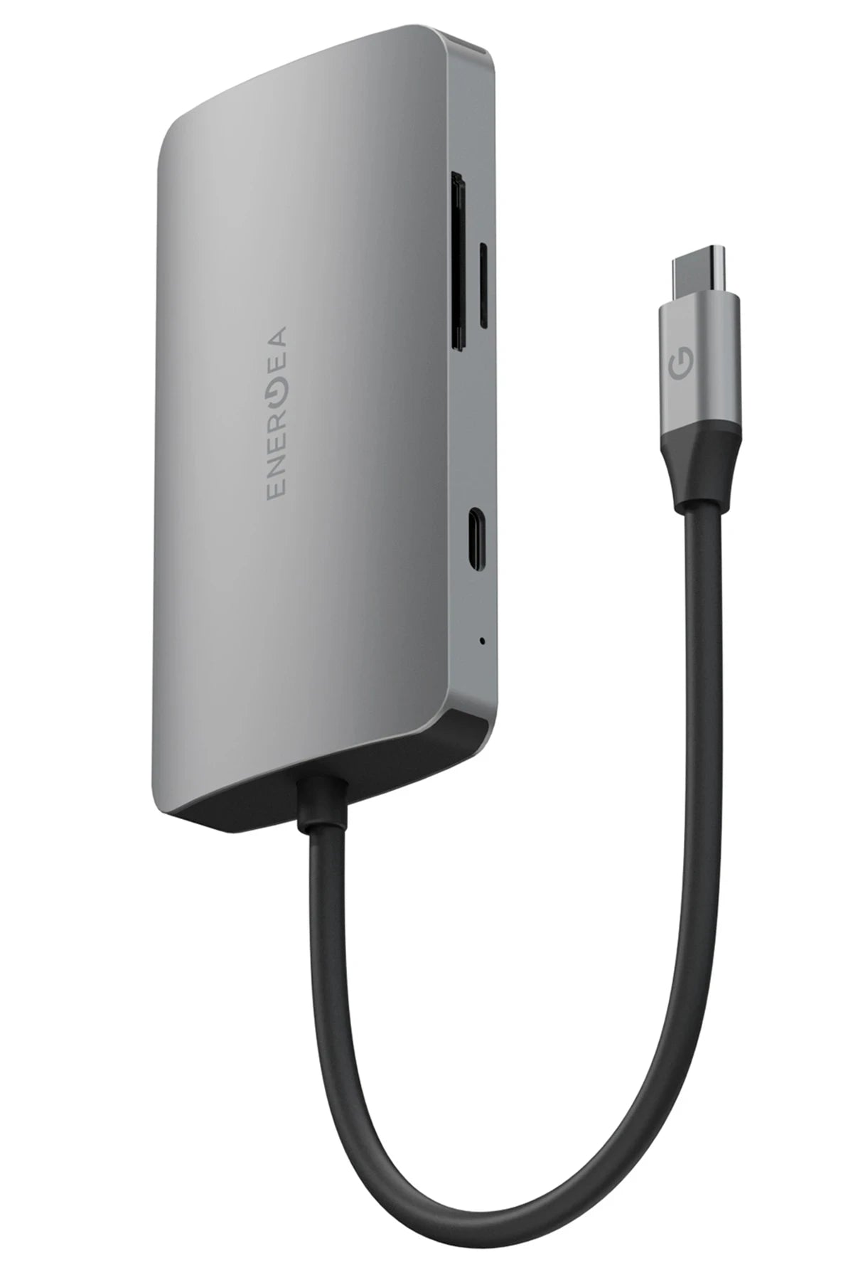 Energea AluHub HD Pro 2 100W Type-C PD Şarj Destekli 8in1 4K Hub Dönüştürücü - Koyu Gri