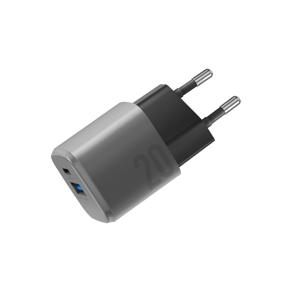 Energea AmpCharge GaN20 20W Type-C ve 18W USB 3.0 Çıkışlı Hızlı Şarj Aleti