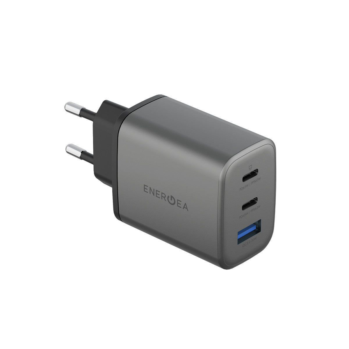 Energea AmpCharge GaN65 2 Adet 65W Type-C ve 30W USB 3.0 Çıkışlı Hızlı Şarj Aleti