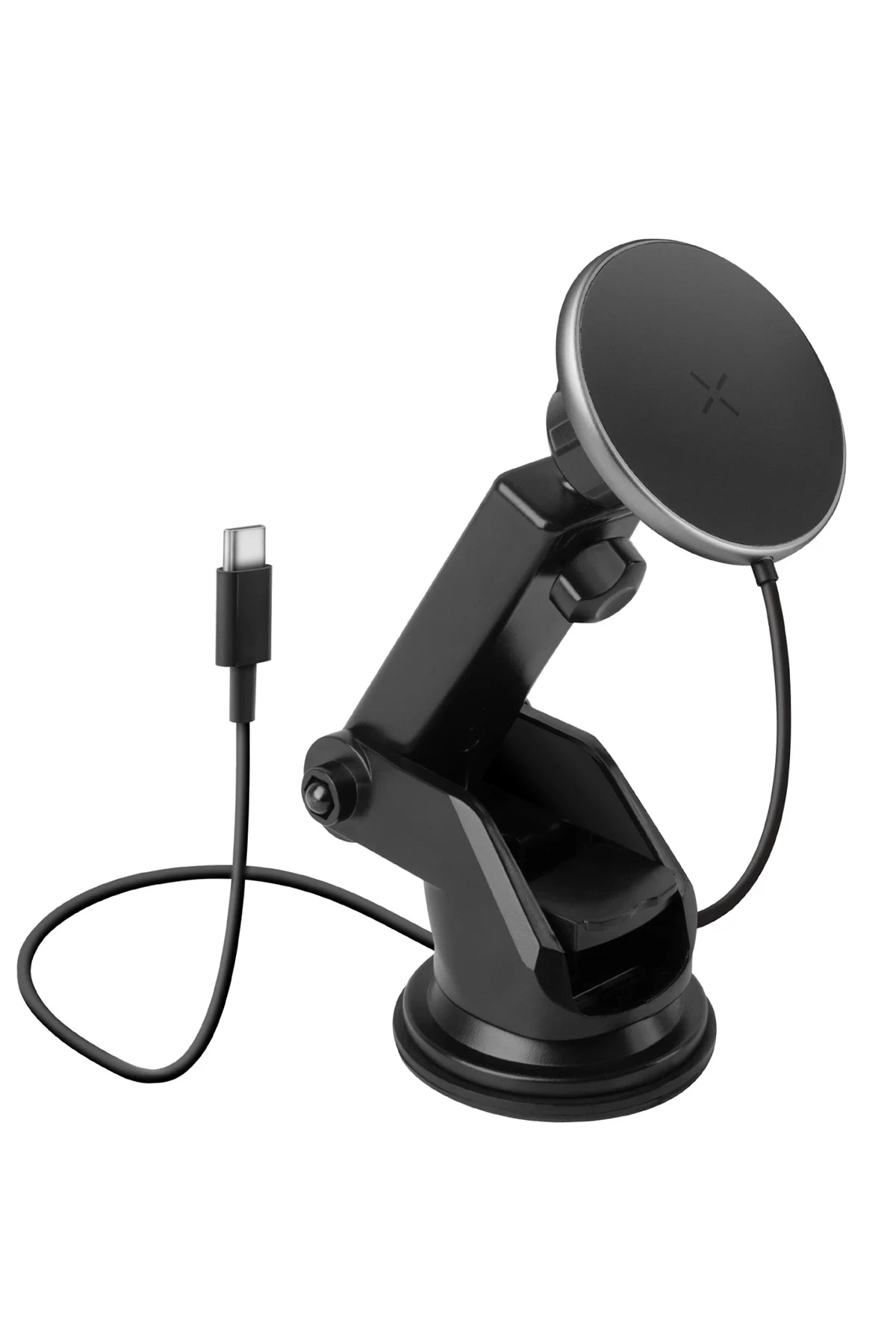 Energea MagDrive 2in1 Izgara Klipsli ve Vantuzlu 15W Kablosuz Şarjlı Manyetik Magsafe Araç Tutucu - Siyah