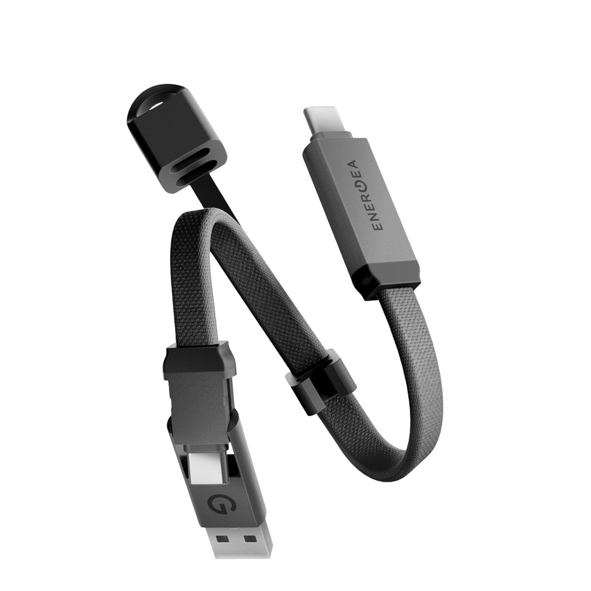 Energea Sheath Key 15cm 60W 2in1 Type-C to Type-C ve USB-A Hızlı Şarj Kablo
