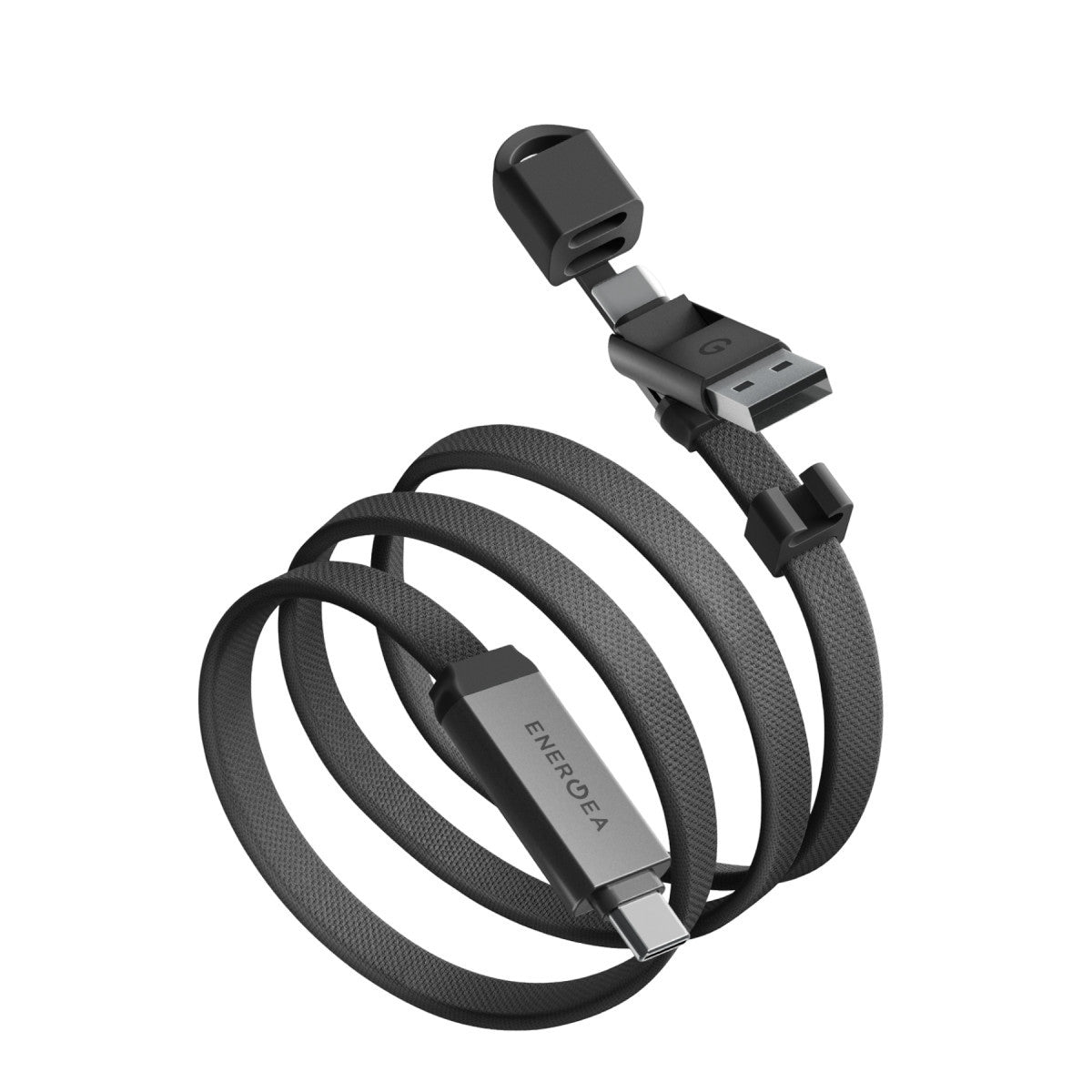 Energea Sheath Travel 1.2M 60W 2in1 Type-C to Type-C ve USB-A Hızlı Şarj Kablo