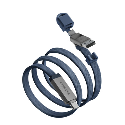 Energea Sheath Travel 1.2M 60W 2in1 Type-C to Type-C ve USB-A Hızlı Şarj Kablo