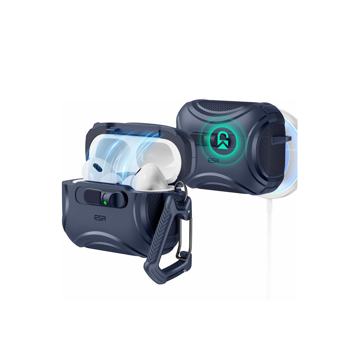ESR Apple Airpods Pro 3 (3.nesil) Cyber FlickLock Magsafe Şarj Destekli Kilitli Kılıf