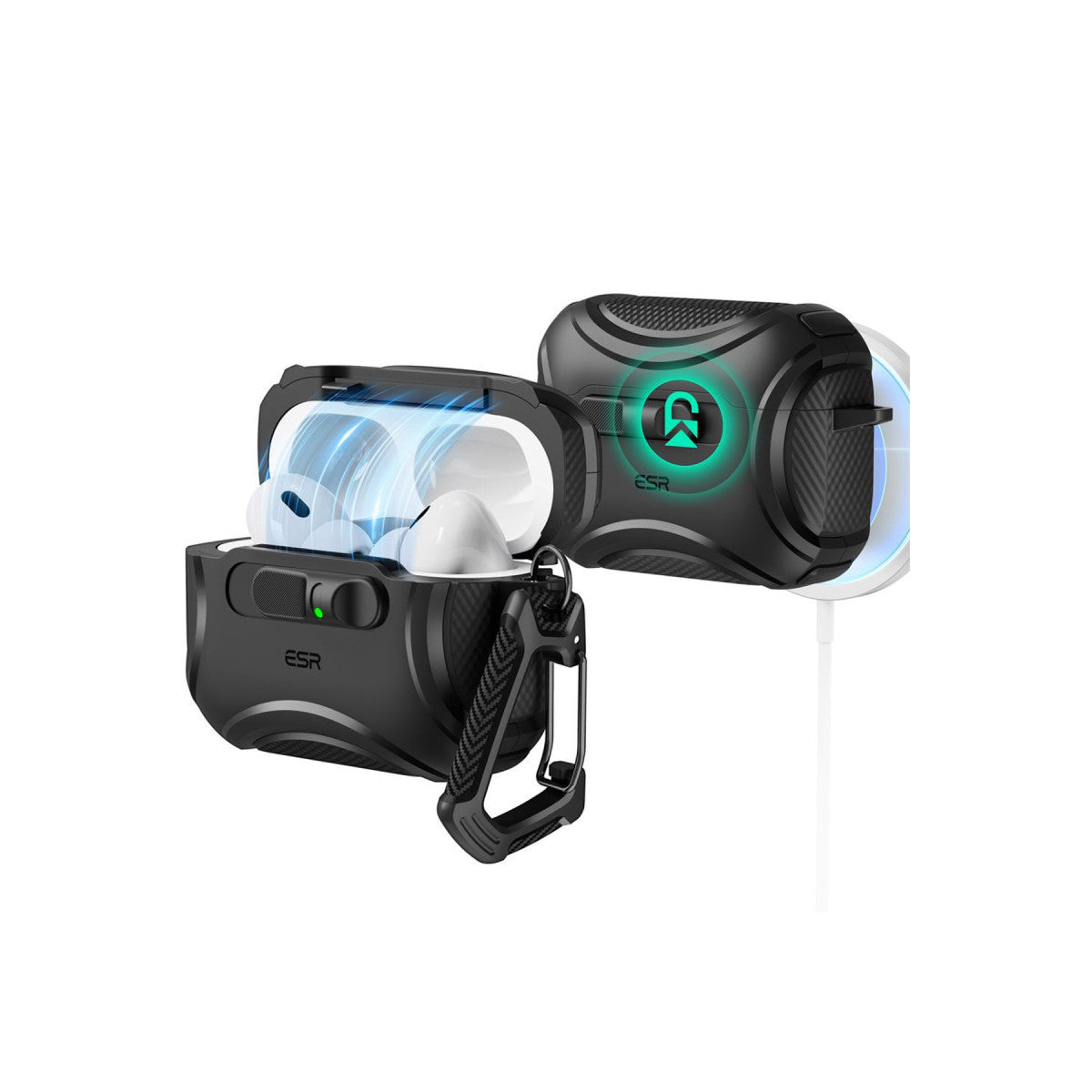 ESR Apple Airpods Pro 3 (3.nesil) Cyber FlickLock Magsafe Şarj Destekli Kilitli Kılıf