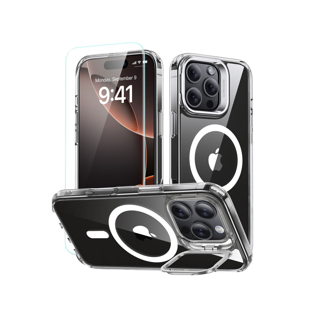 ESR Apple iPhone 16 Pro Classic Hybrid Magsafe Standlı Kapak + Cam Hediyeli Set