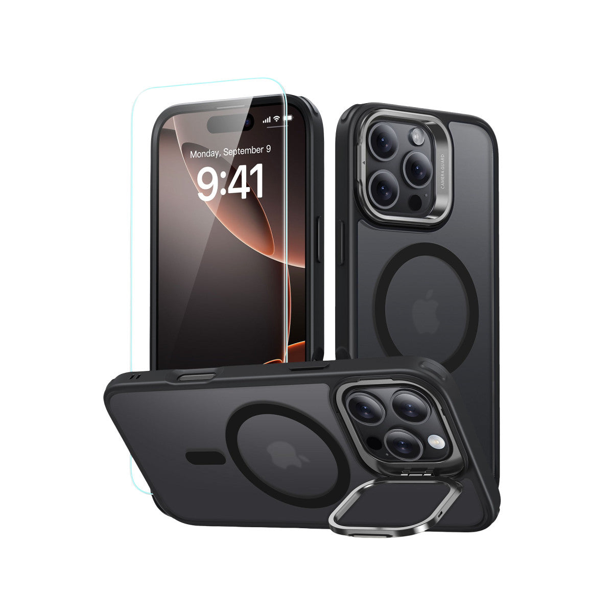 ESR Apple iPhone 16 Pro Classic Hybrid Magsafe Standlı Kapak + Cam Hediyeli Set