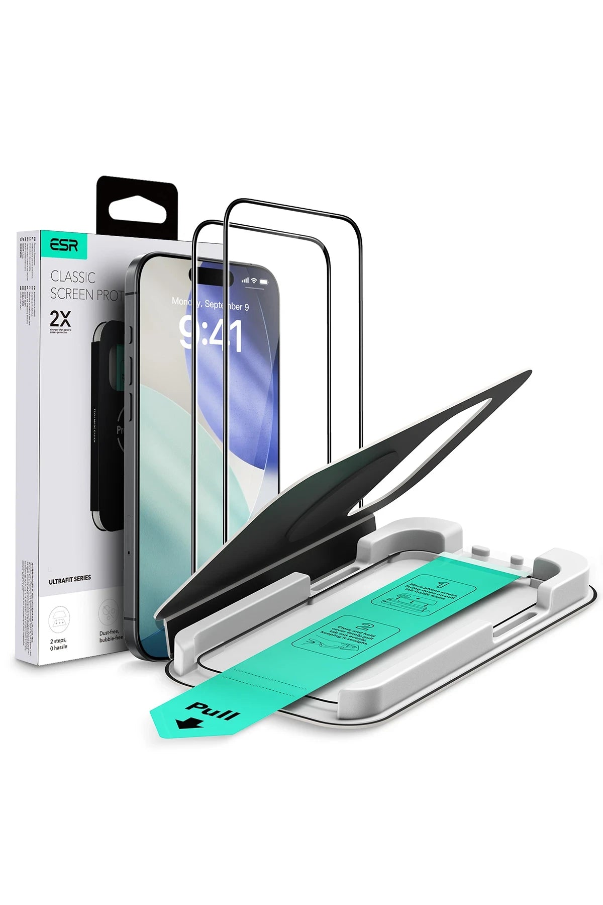 ESR Apple iPhone 17 Pro UltraFit Classic 2 Adet Cam Ekran Koruyucu - Siyah