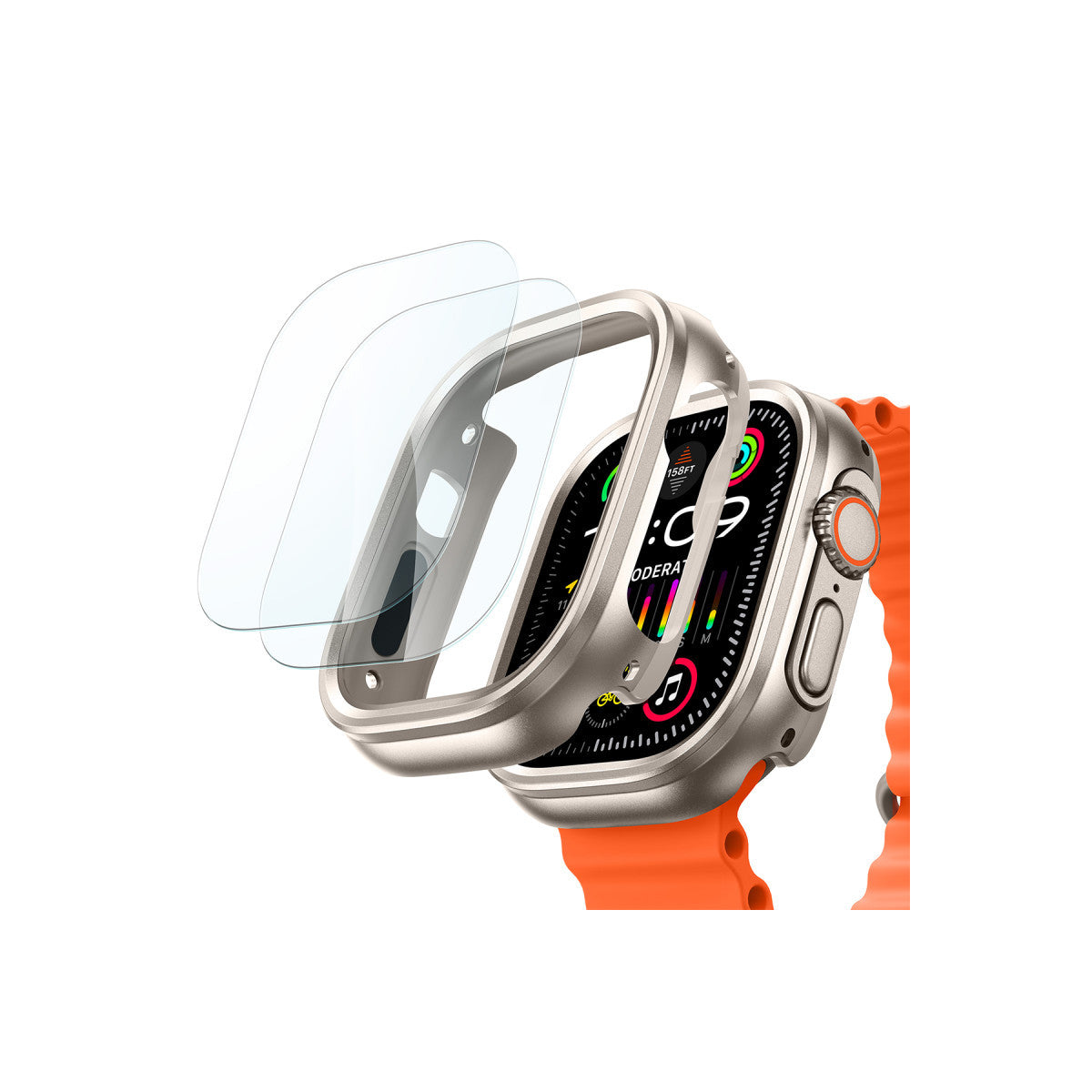 ESR Apple Watch Ultra 2 49mm Armorite Protection Saat Kasa + 2 Adet Saat Cam Ekran Koruyucu Set