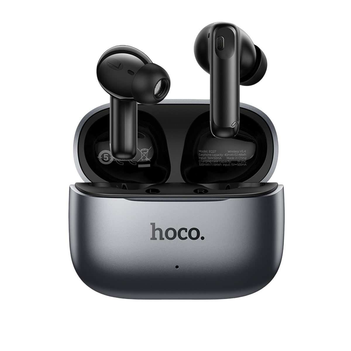 Hoco. EQ27 Fun Aktif Gürültü Engelleyici Özellikli Yapay Zeka Destekli Bluetooth 5.4 Kablosuz TWS Kulaklık  – Gri