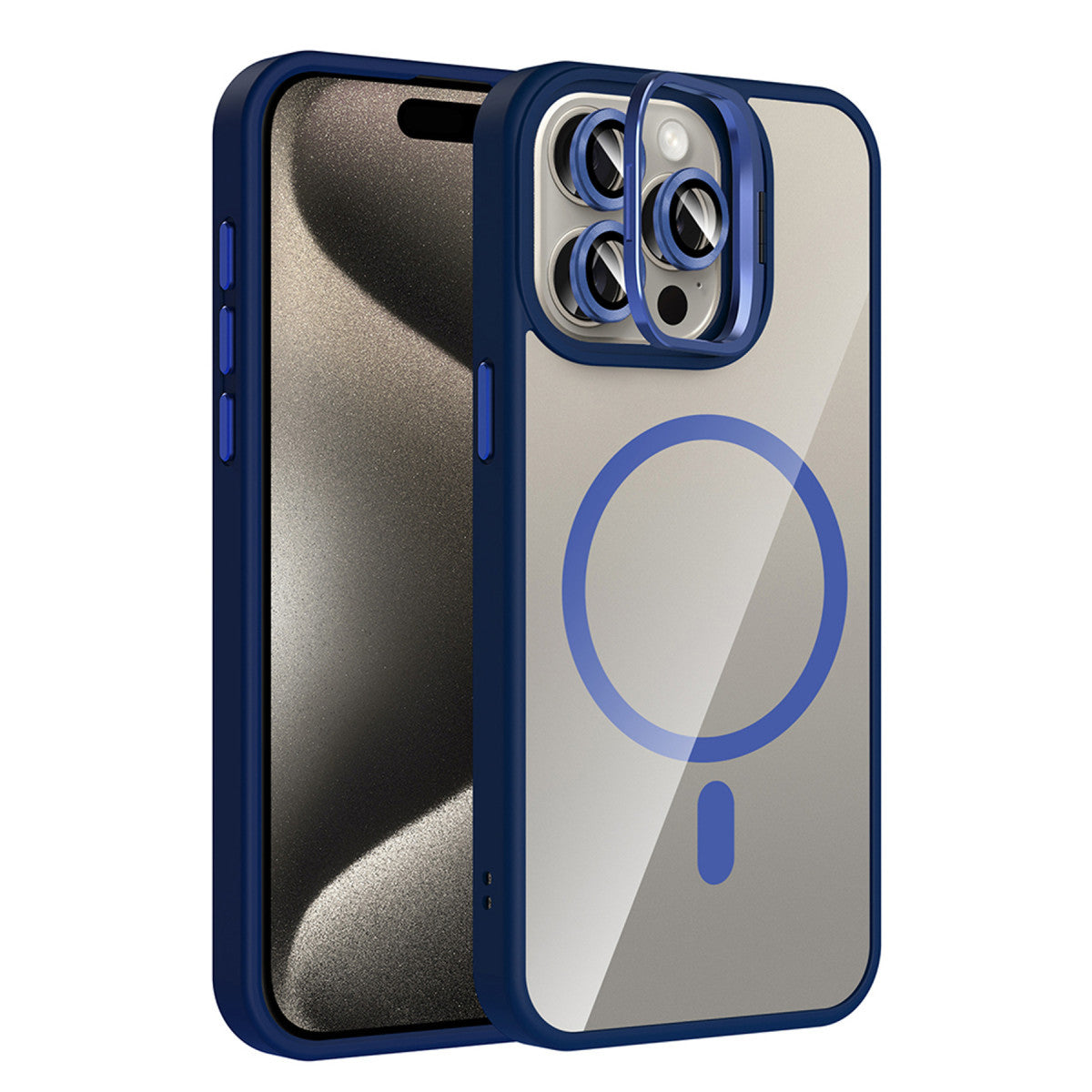 Joko Apple iPhone 15 Pro Max Remim Lensli Magsafe Standlı Kapak