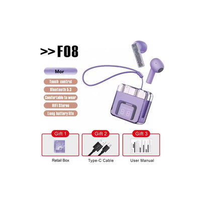Karler Bass F08 Dijital Şarj Göstergeli TWS Bluetooth Kulaklık