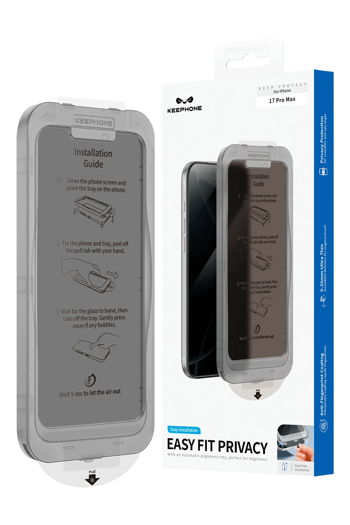 Keephone Apple iPhone 17 Air EasyFit Hayalet Cam Ekran Koruyucu - Siyah