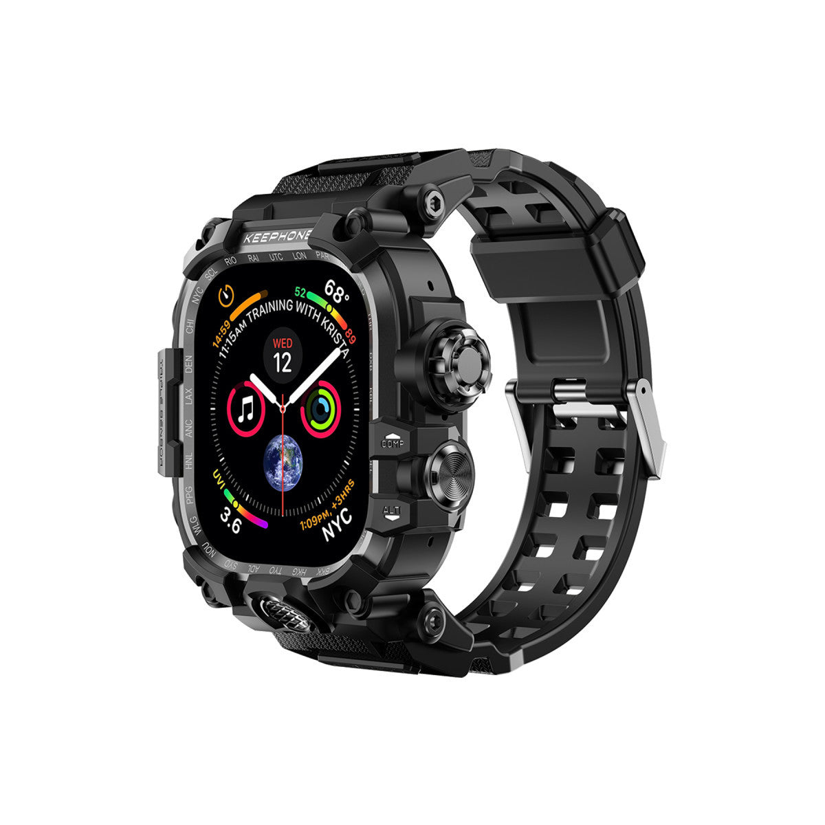 Keephone Apple Watch Ultra 49mm Bassion Kasalı Kordon