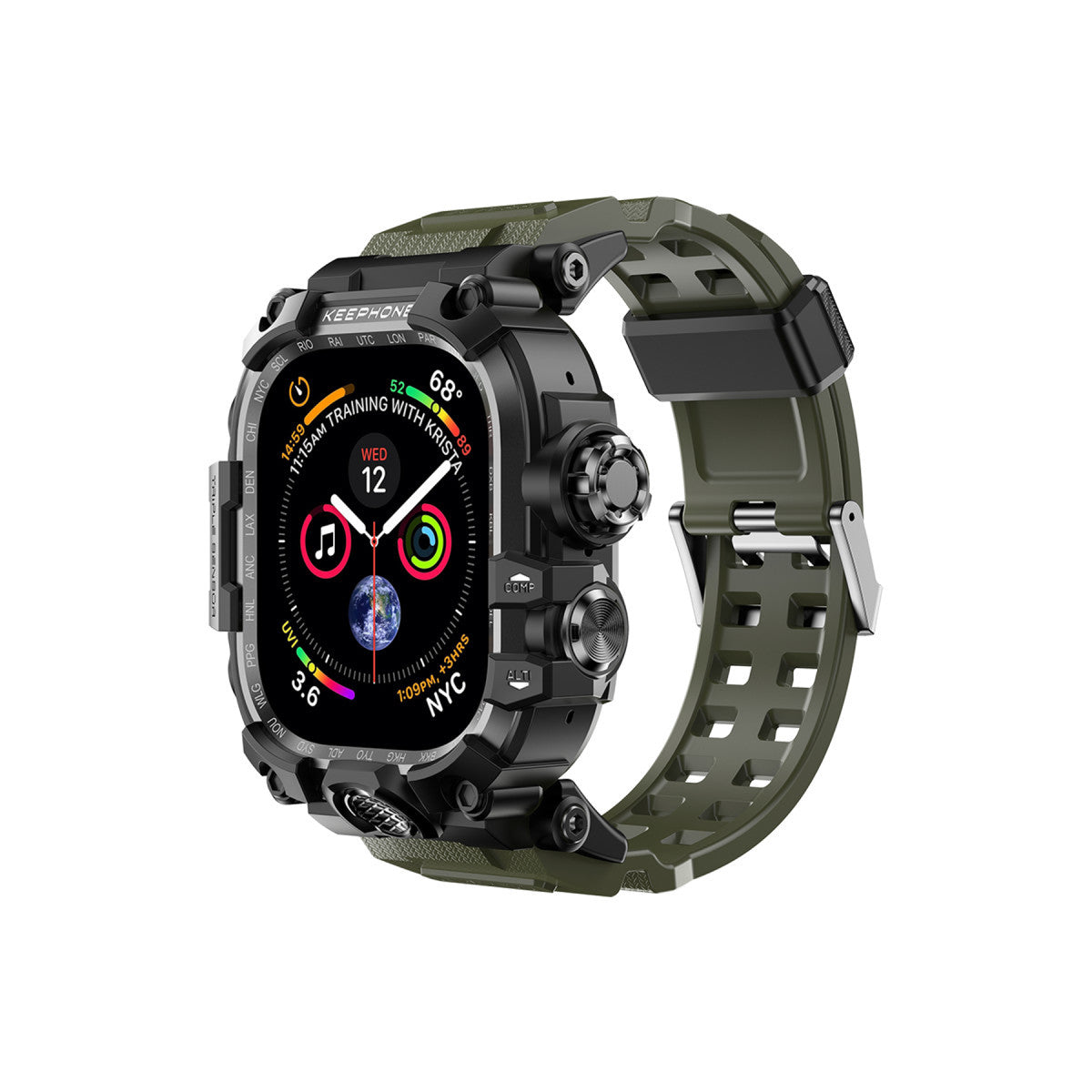 Keephone Apple Watch Ultra 49mm Bassion Kasalı Kordon