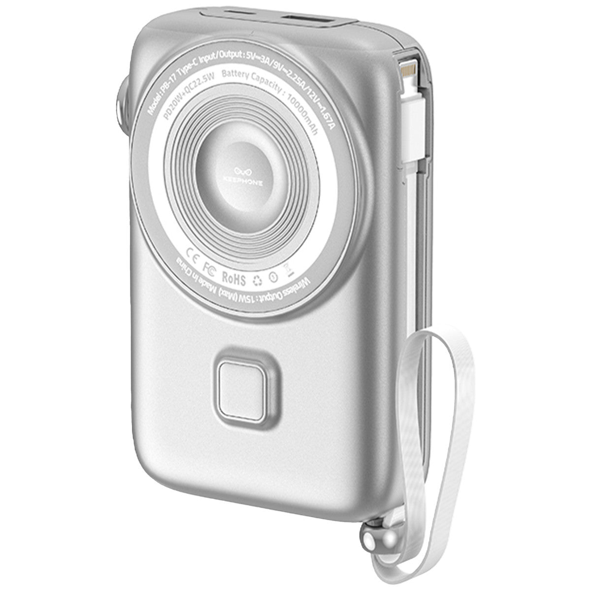 Keephone PB17 MagEasy 10.000 mAh 20W Type-C 20W Lightning 22.5W USB 15W Kablosuz Şarj PD Magsafe Powerbank