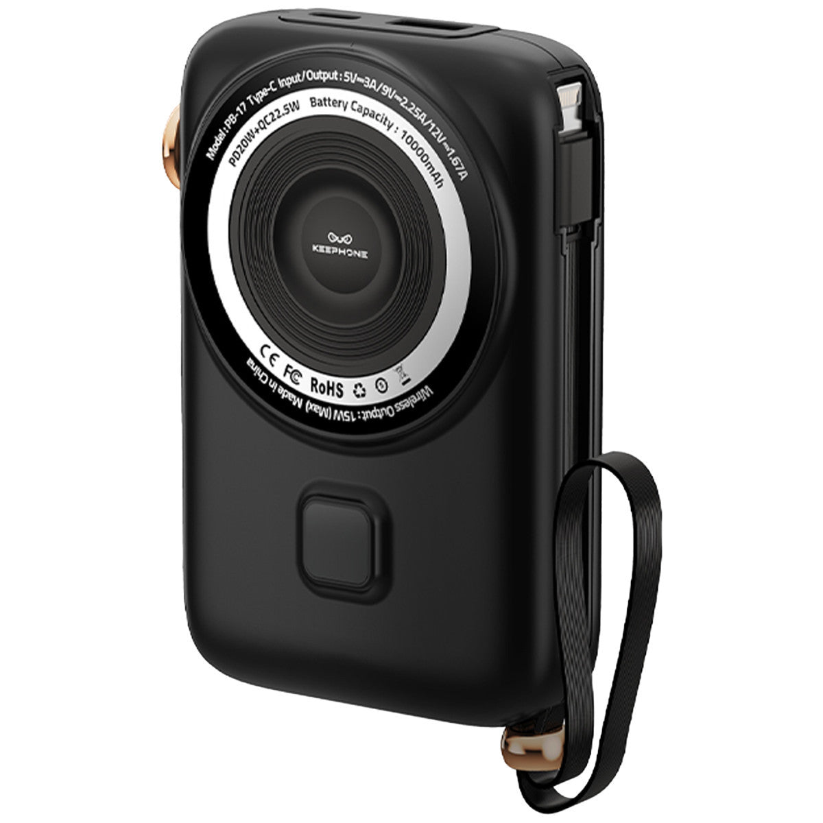 Keephone PB17 MagEasy 10.000 mAh 20W Type-C 20W Lightning 22.5W USB 15W Kablosuz Şarj PD Magsafe Powerbank