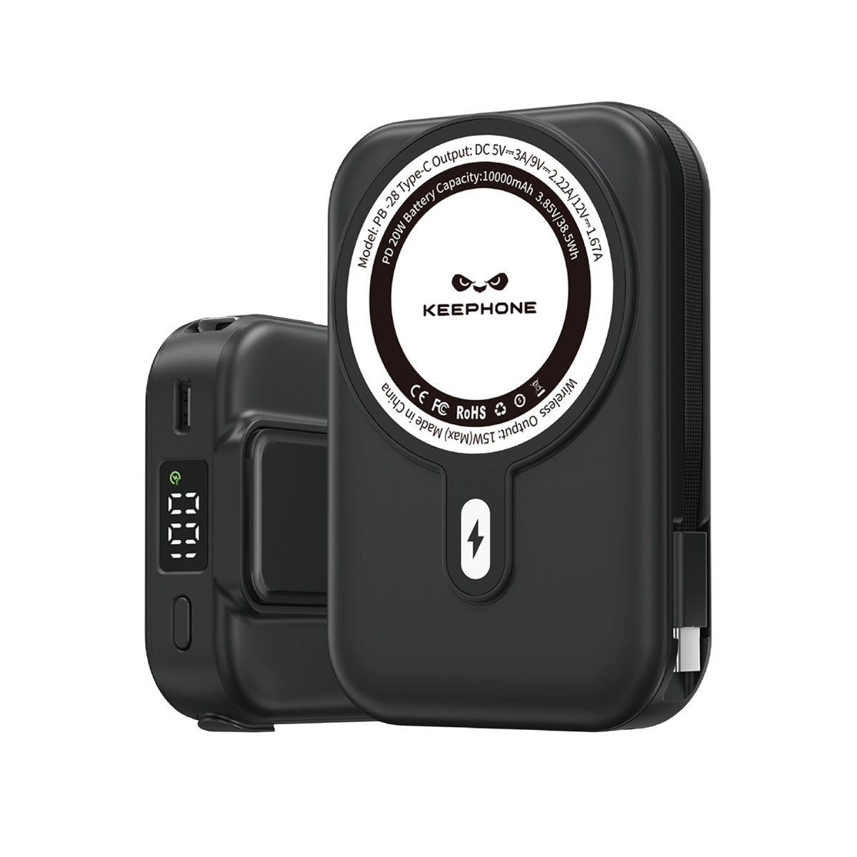 Keephone PB28 Roger 10.000 mAh 20W Type-C 20W Lightning 15W Kablosuz Şarj PD Magsafe Powerbank