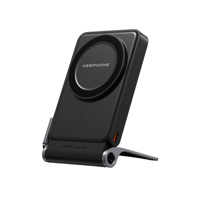 Keephone PB45 Hotta 10.000 mAh 22.5W Dahili Type-C Kablolu 15W Kablosuz Şarj Destekli Standlı PD Magsafe Powerbank