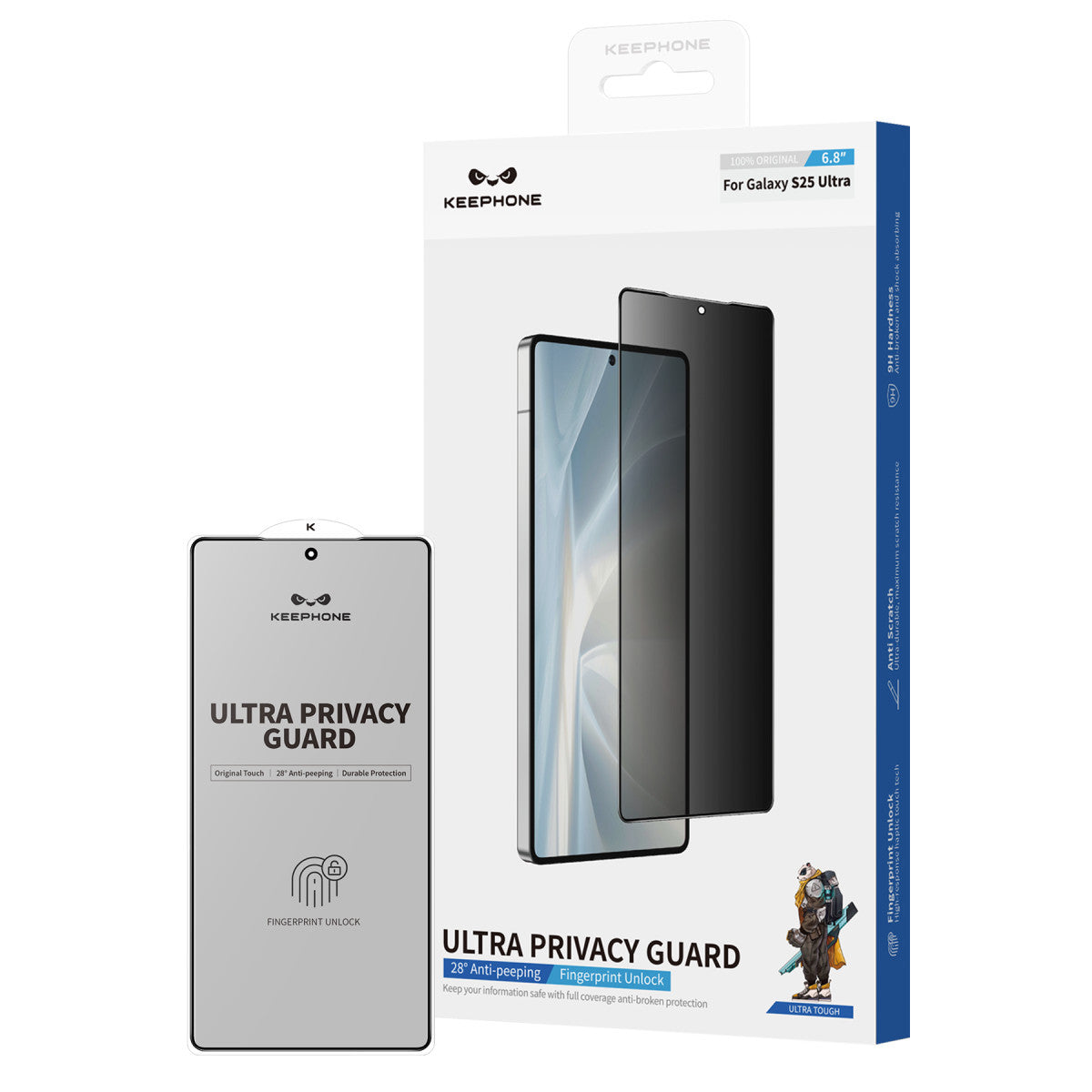 Keephone Samsung Galaxy S25 Privacy 2.5D Cam Ekran Koruyucu