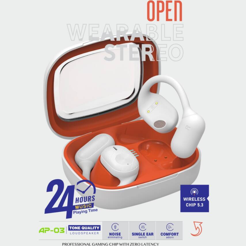 AP03-001 Kulak Üstü Bluetooth Kulaklık Beyaz