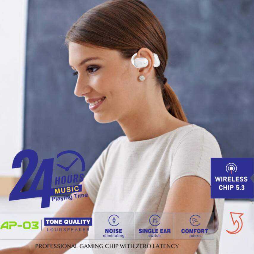 AP03-001 Kulak Üstü Bluetooth Kulaklık Beyaz
