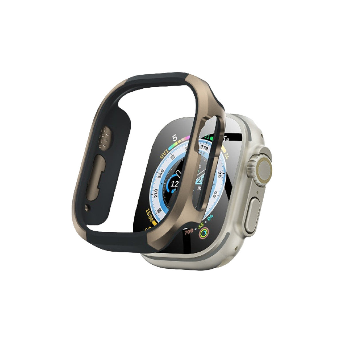 Movenchy Apple Watch Ultra 49mm MO-WT3 Alüminyum Camlı Kasa Ekran Koruyucu