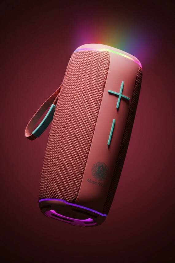 A18 20W BLUETOOTH HOPARLÖR IPX6 SU GEÇİRMEZ RGB IŞIKLI TAŞINABİLİR KABLOSUZ SPEAKER / PEMBE