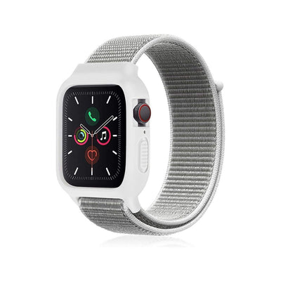Newface Apple Watch 38mm Hasırlı Cırtcırtlı Kasalı Kordon
