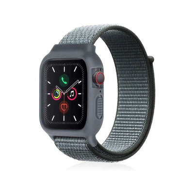 Newface Apple Watch 38mm Hasırlı Cırtcırtlı Kasalı Kordon