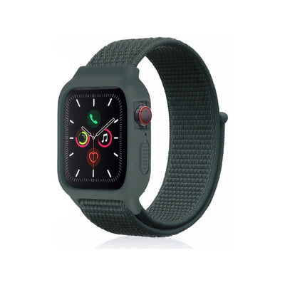 Newface Apple Watch 38mm Hasırlı Cırtcırtlı Kasalı Kordon