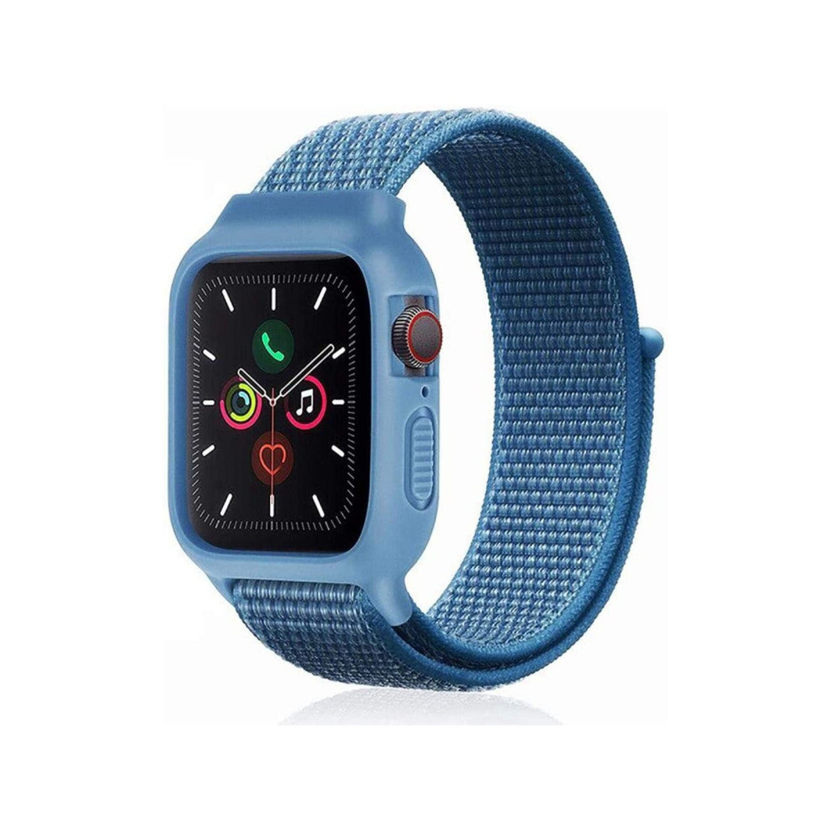 Newface Apple Watch 38mm Hasırlı Cırtcırtlı Kasalı Kordon
