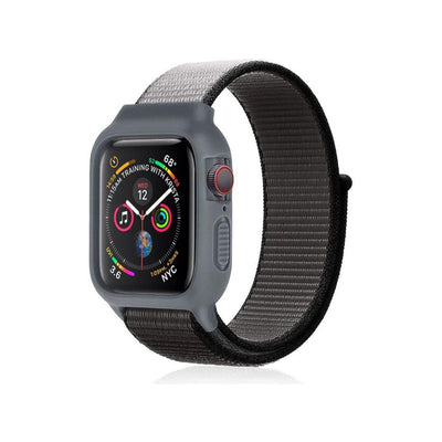 Newface Apple Watch 38mm Hasırlı Cırtcırtlı Kasalı Kordon