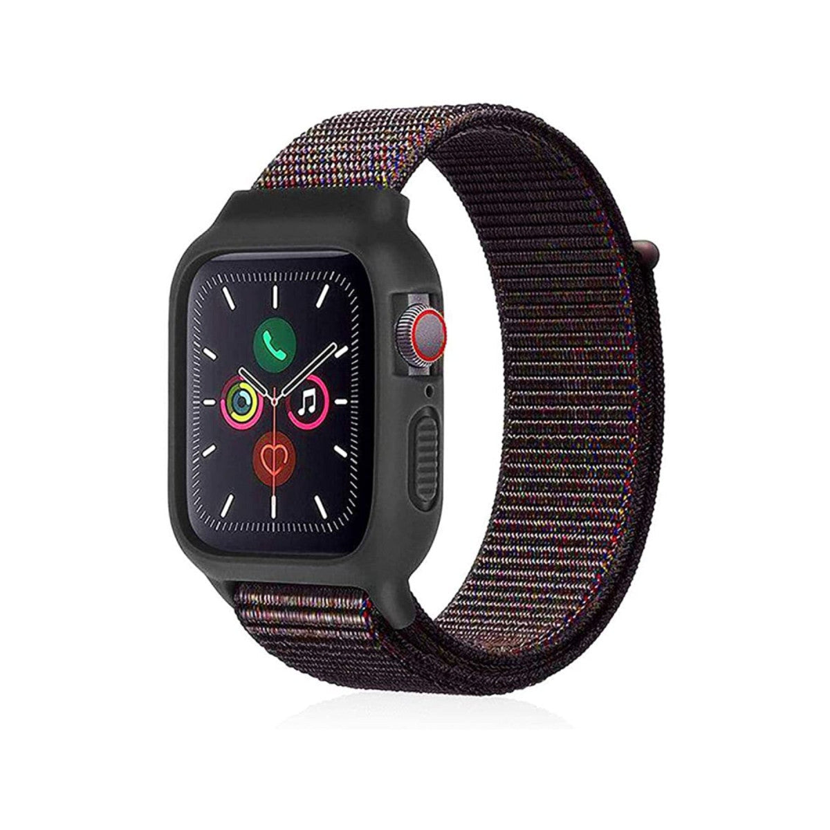 Newface Apple Watch 38mm Hasırlı Cırtcırtlı Kasalı Kordon