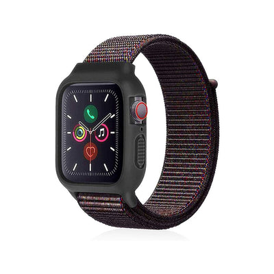 Newface Apple Watch 38mm Hasırlı Cırtcırtlı Kasalı Kordon