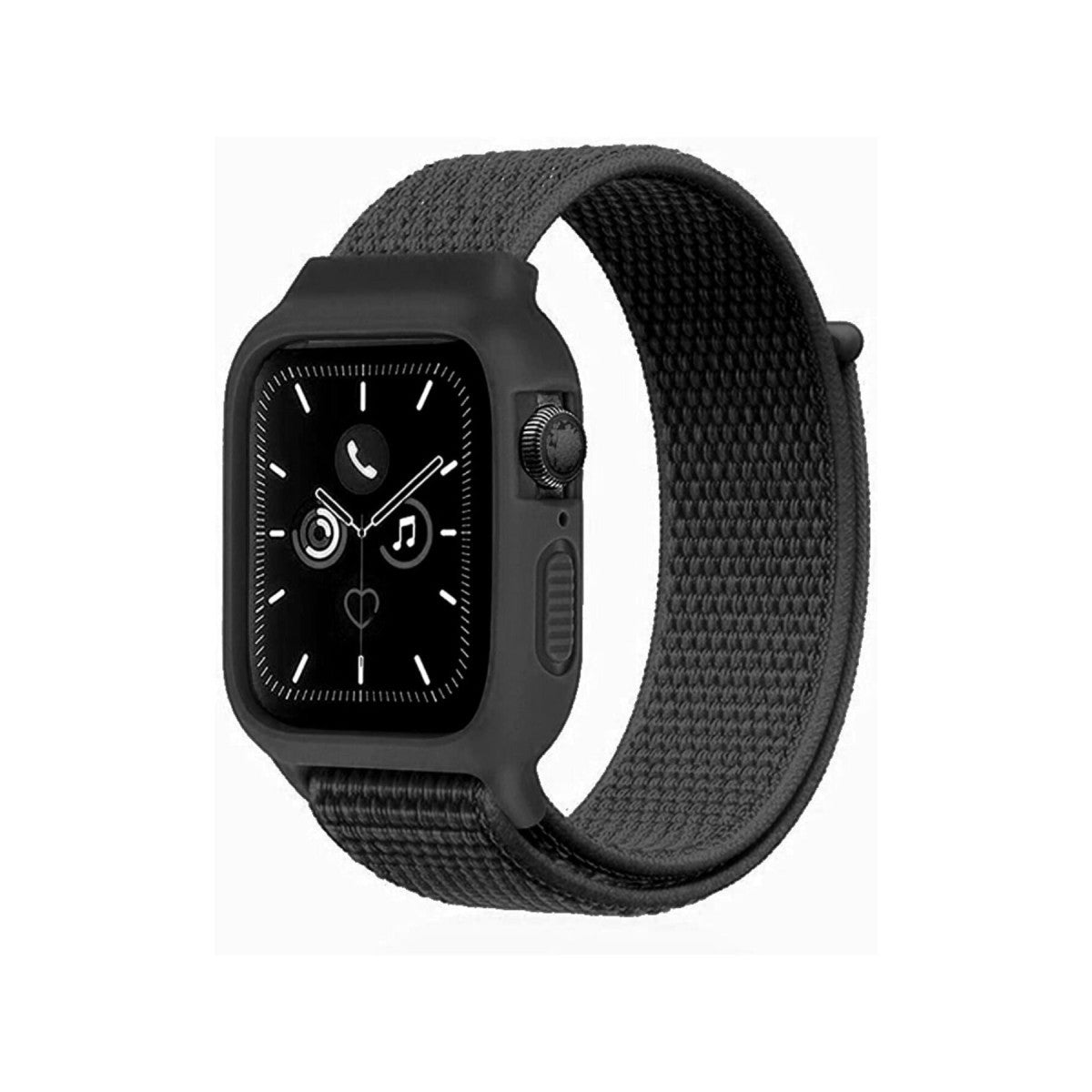 Newface Apple Watch 38mm Hasırlı Cırtcırtlı Kasalı Kordon