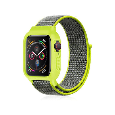 Newface Apple Watch 38mm Hasırlı Cırtcırtlı Kasalı Kordon
