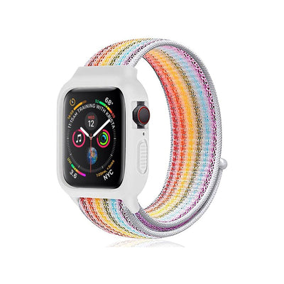 Newface Apple Watch 42mm Hasırlı Cırtcırtlı Kasalı Kordon
