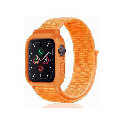 Newface Apple Watch 42mm Hasırlı Cırtcırtlı Kasalı Kordon