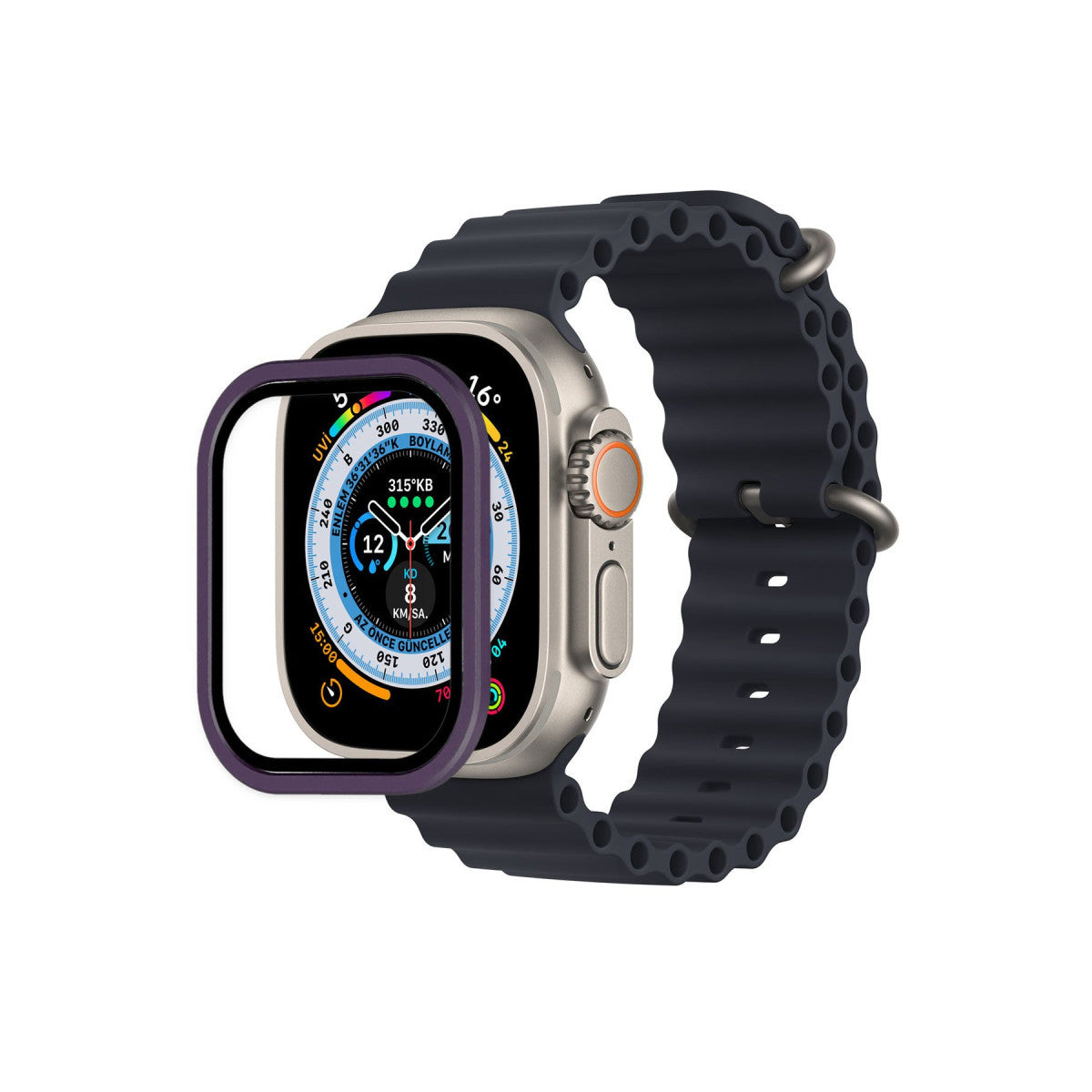Newface Apple Watch Ultra 49mm Alüminyum Kasa Cam Ekran Koruyucu