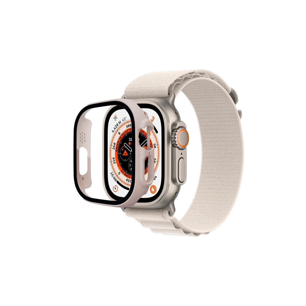 Newface Apple Watch Ultra 49mm Desert Camlı Kasa Ekran Koruyucu