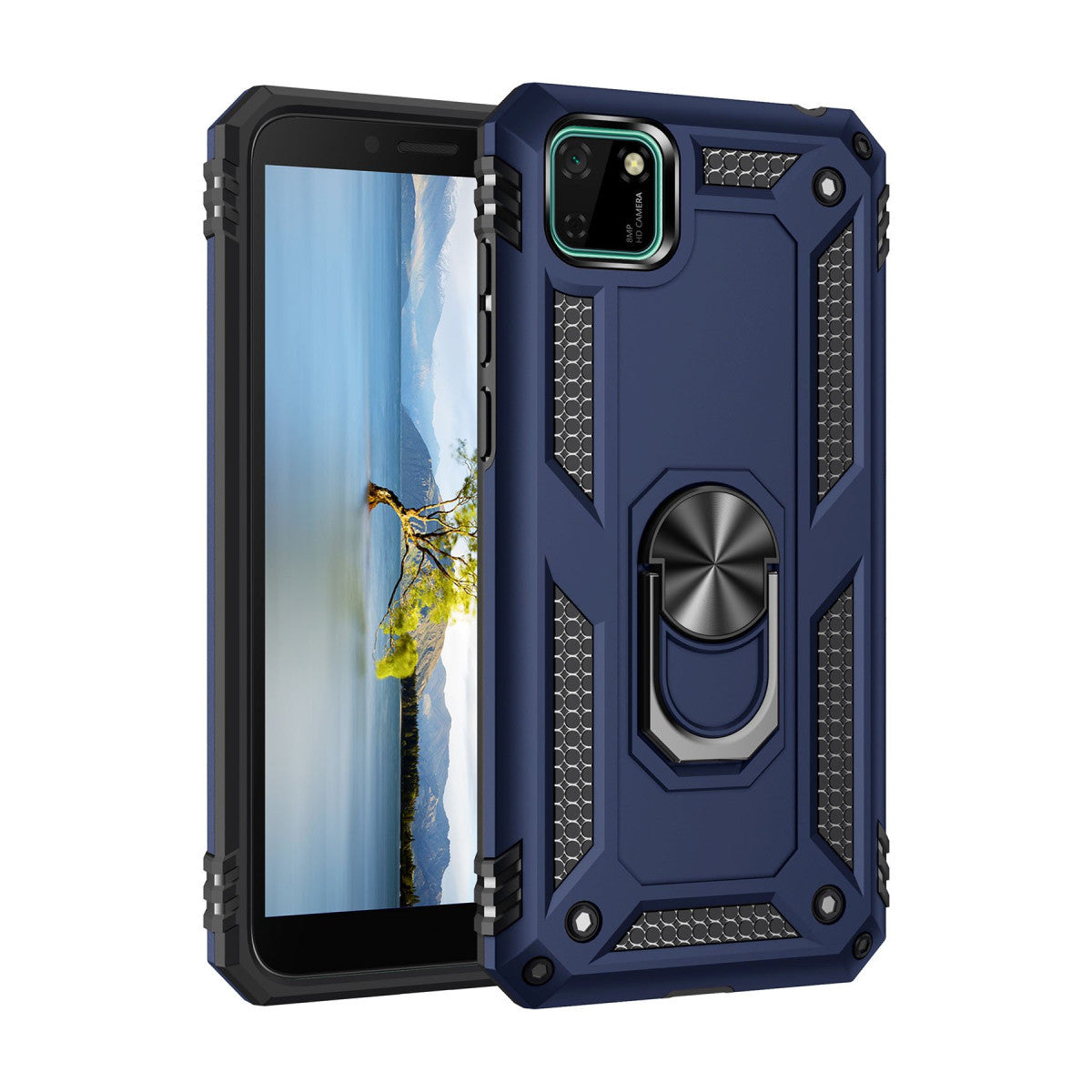 Newface Huawei Y5P Kılıf Sofya Yüzüklü Silikon Kapak